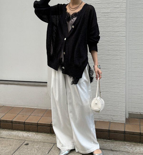  「【WEB限定】ペーパーヤーン前後2WAYカーディガン」|カーディガン|