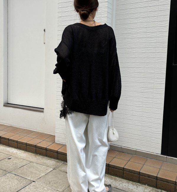  「【WEB限定】ペーパーヤーン前後2WAYカーディガン」|カーディガン|