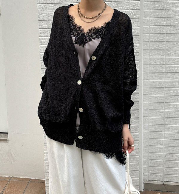  「【WEB限定】ペーパーヤーン前後2WAYカーディガン」|カーディガン|