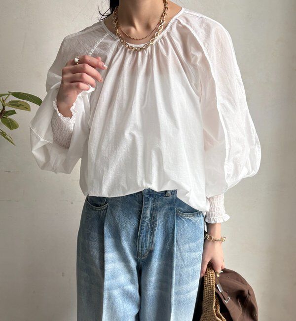  「シャーリングカフチュニックブラウス」|シャツ・ブラウス|