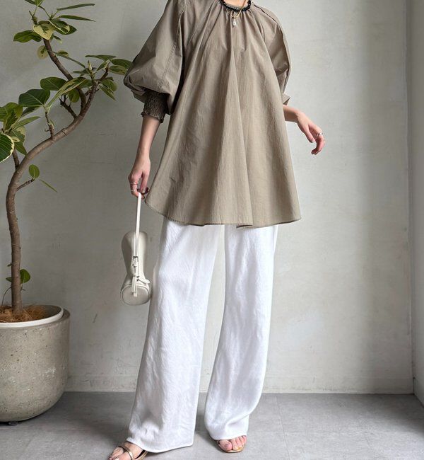  「シャーリングカフチュニックブラウス」|シャツ・ブラウス|