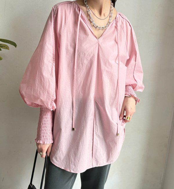  「シャーリングカフチュニックブラウス」|シャツ・ブラウス|