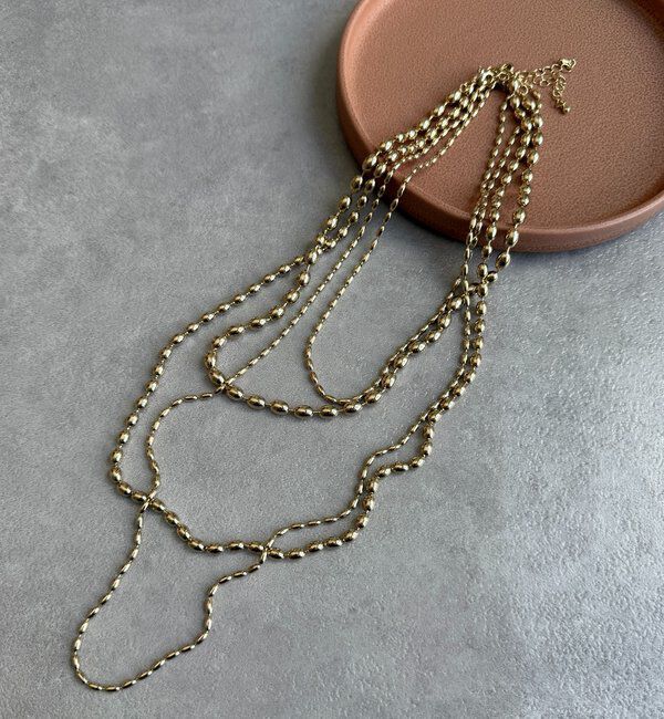  「3連変形ボールチェーンネックレス」|ネックレス|