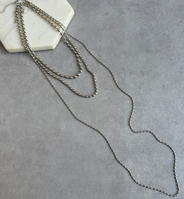  「3連変形ボールチェーンネックレス」|ネックレス|シルバー
