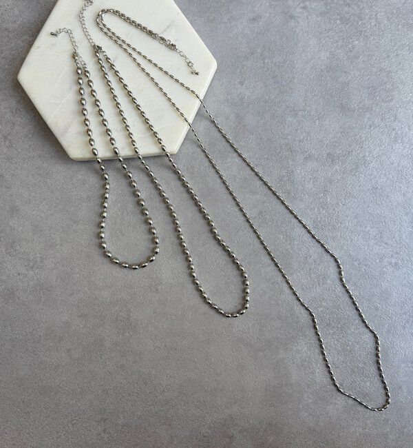  「3連変形ボールチェーンネックレス」|ネックレス|