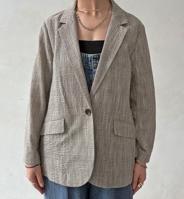  「【WEB限定】スラブチェックテーラードジャケット」|テーラードジャケット|