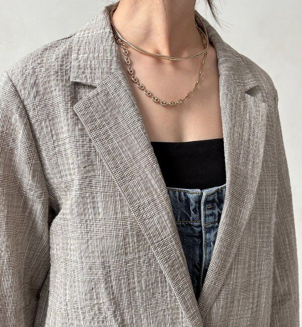  「【WEB限定】スラブチェックテーラードジャケット」|テーラードジャケット|