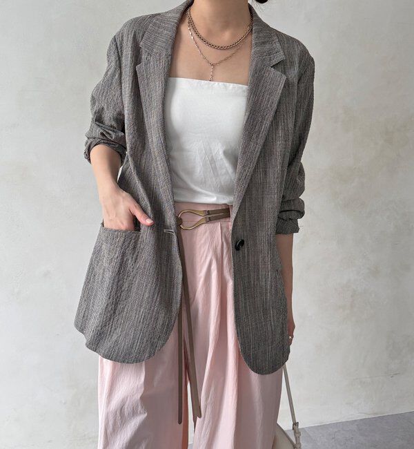  「【WEB限定】スラブチェックテーラードジャケット」|テーラードジャケット|