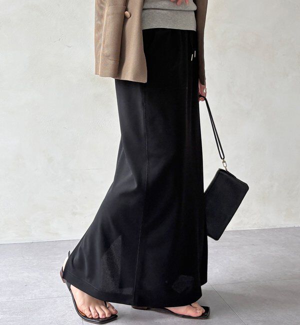  「【WEB限定】カットジョーゼットタイトスカート」|スカート|ブラック