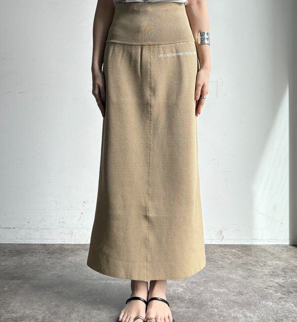  「【セットアップ可能】ハニカムワッフル編みニットスカート」|スカート|