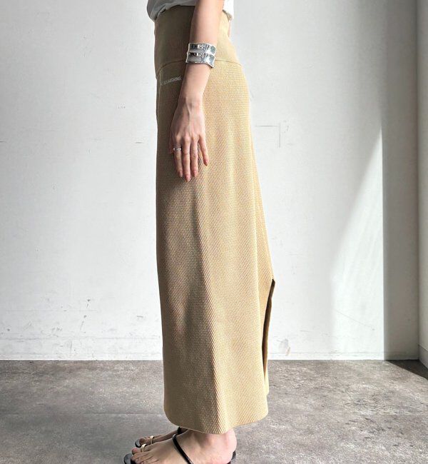  「【セットアップ可能】ハニカムワッフル編みニットスカート」|スカート|