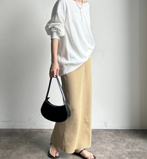  「【セットアップ可能】ハニカムワッフル編みニットスカート」|スカート|