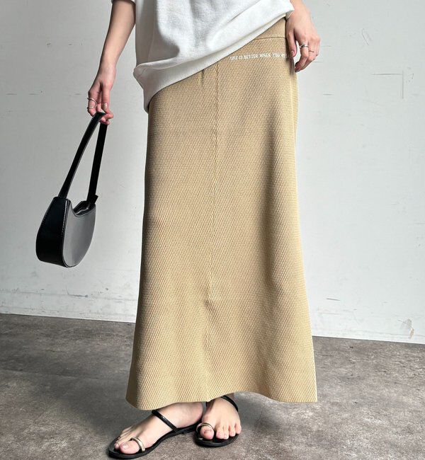  「【セットアップ可能】ハニカムワッフル編みニットスカート」|スカート|