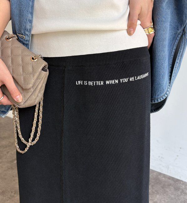  「【セットアップ可能】ハニカムワッフル編みニットスカート」|スカート|