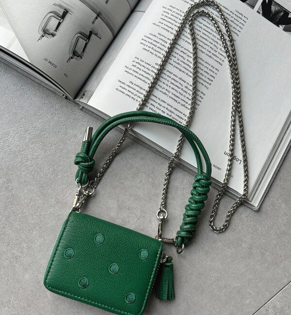  「【WEB限定】ドット刺繍ジャバラチャームウォレットショルダー」|その他|グリーン