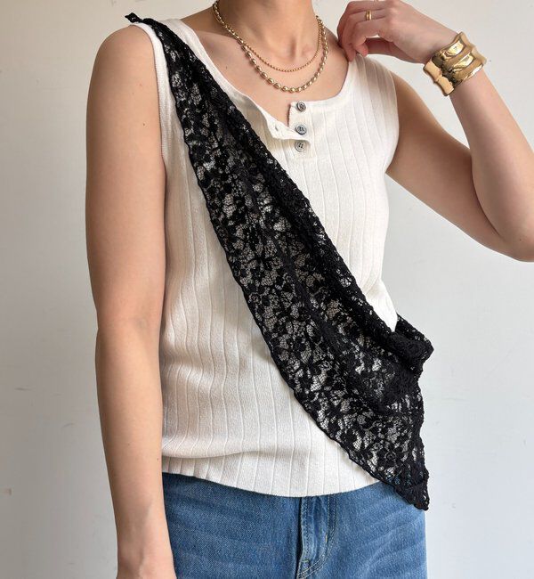  「レースマグネット付スカーフ」|マフラー|