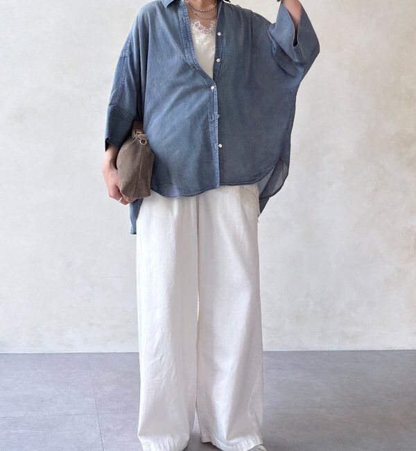  「シアーデニムビッグカフスドルマンシャツ」|シャツ・ブラウス|