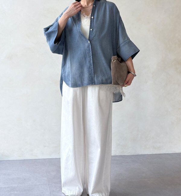  「シアーデニムビッグカフスドルマンシャツ」|シャツ・ブラウス|