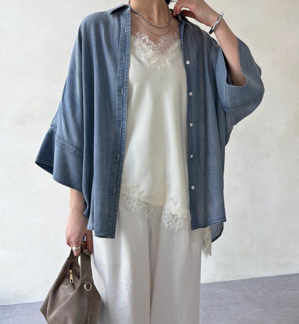  「シアーデニムビッグカフスドルマンシャツ」|シャツ・ブラウス|