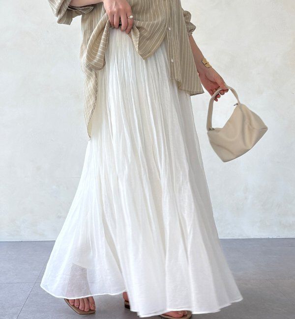  「ランダムプリーツボリュームスカート」|スカート|オフホワイト