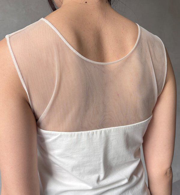  「【WEB限定】カップ付チュール切替タンク」|Tシャツ・カットソー|