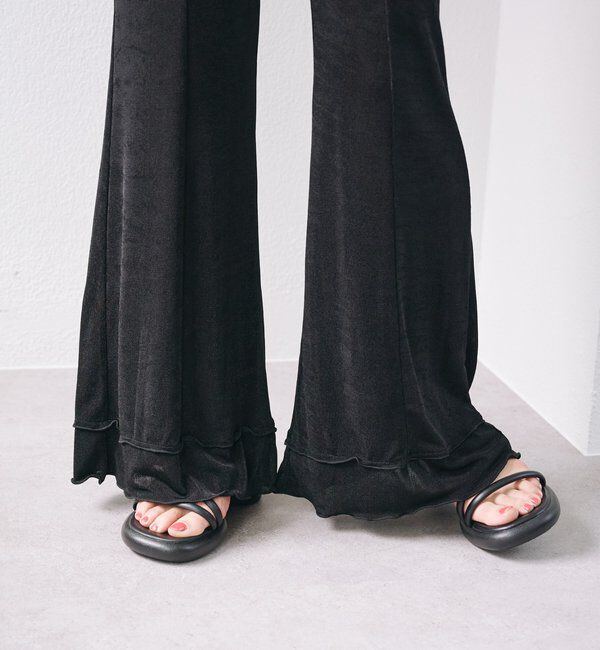  「【新色追加/低身長サイズ/2サイズ展開】シアーリブフレアパンツ」|その他|