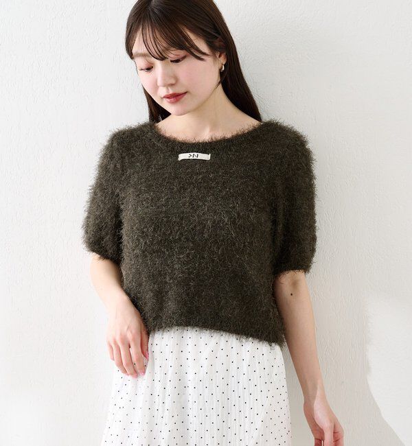  「【新色追加/セットアップ対応/前後2WAY】シャギー半袖カーディガン」|カーディガン|