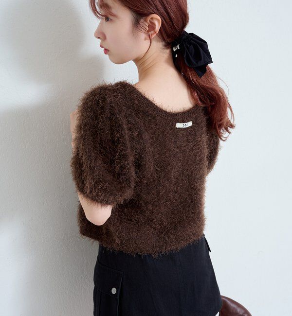  「【新色追加/セットアップ対応/前後2WAY】シャギー半袖カーディガン」|カーディガン|