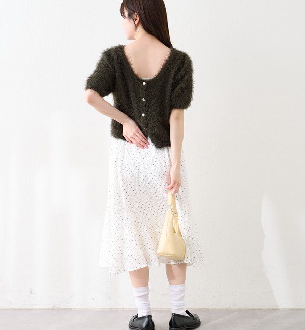  「【新色追加/セットアップ対応/前後2WAY】シャギー半袖カーディガン」|カーディガン|