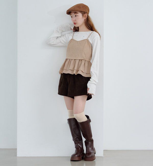  「スウェードペプラムビスチェ」|キャミソール|