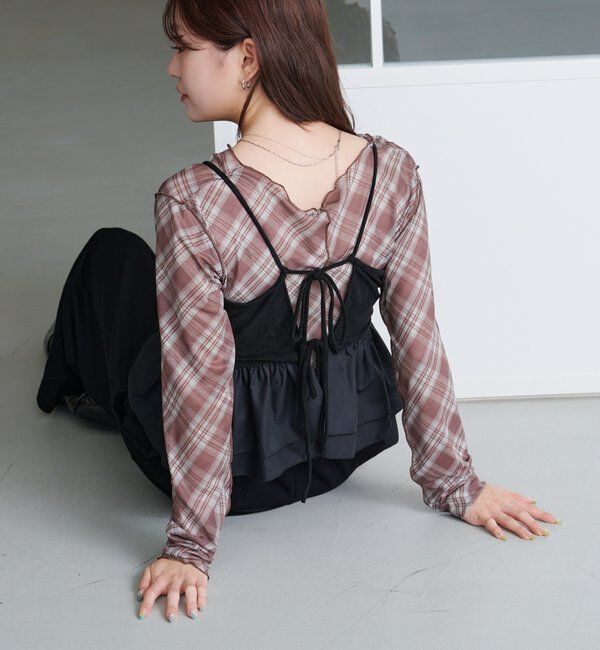  「スウェードペプラムビスチェ」|キャミソール|