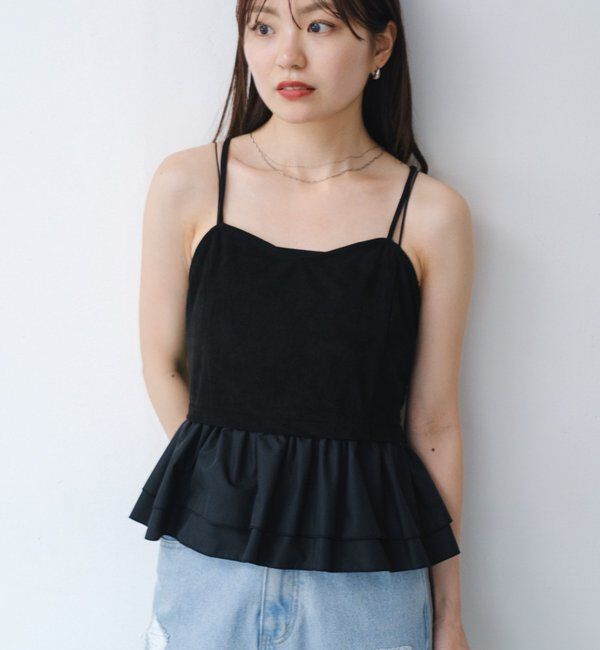  「スウェードペプラムビスチェ」|キャミソール|