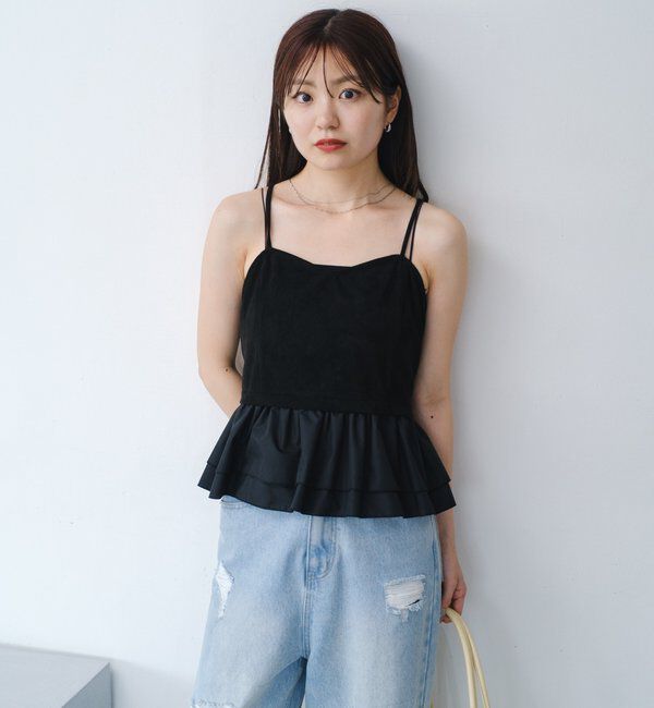 「スウェードペプラムビスチェ」|キャミソール|