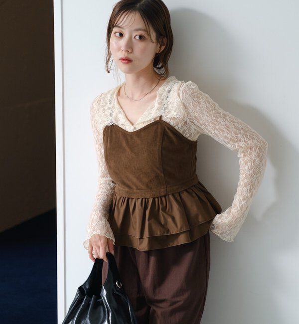  「スウェードペプラムビスチェ」|キャミソール|