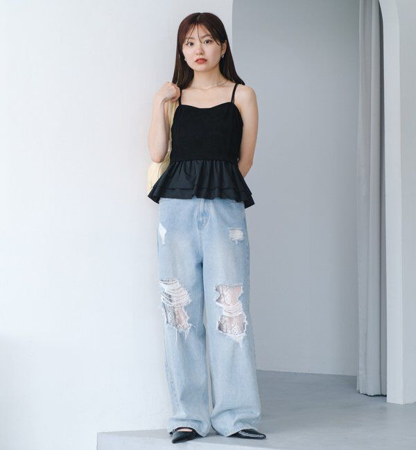  「スウェードペプラムビスチェ」|キャミソール|