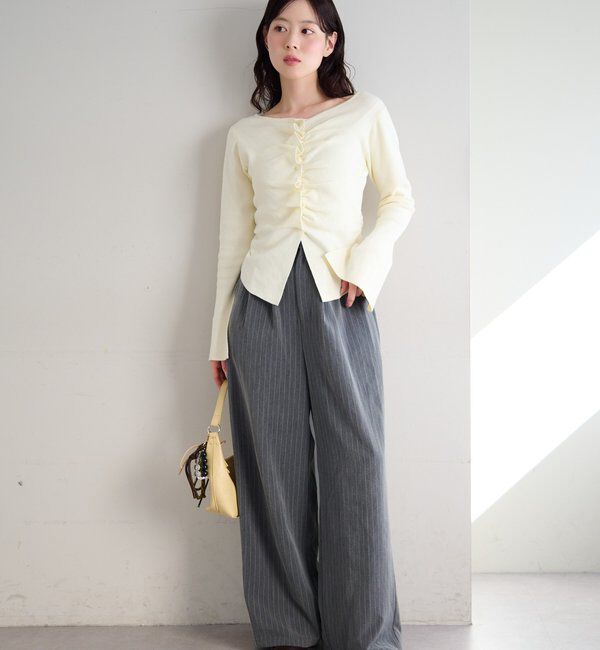  「【新色追加/2サイズ展開/裏地無し】ピンストライプスラックス」|チノ|