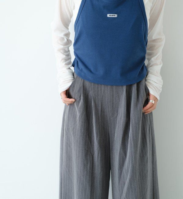  「【新色追加/2サイズ展開/裏地無し】ピンストライプスラックス」|チノ|