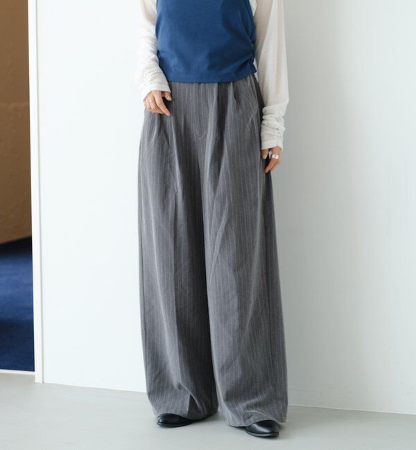  「【新色追加/2サイズ展開/裏地無し】ピンストライプスラックス」|チノ|