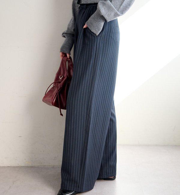  「【新色追加/2サイズ展開/裏地無し】ピンストライプスラックス」|チノ|
