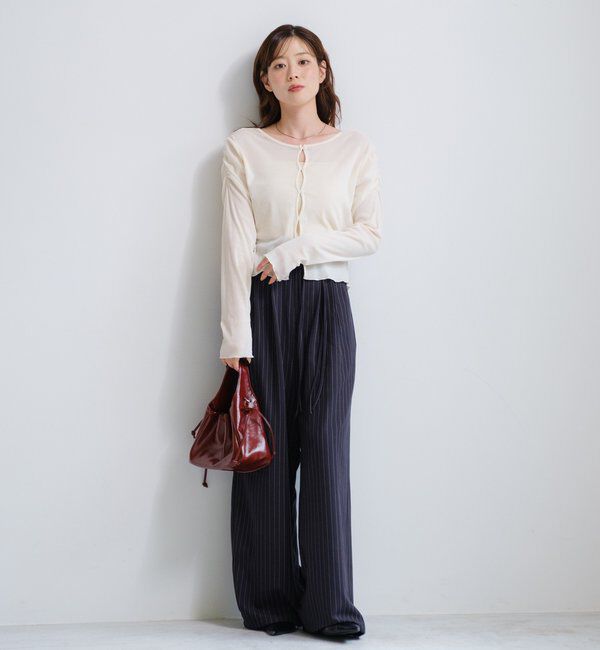  「【新色追加/2サイズ展開/裏地無し】ピンストライプスラックス」|チノ|