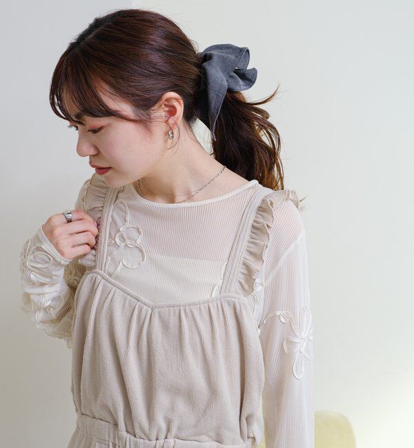  「【2サイズ展開/低身長サイズ/着丈調節可】フリルサロペット」|オールインワン|