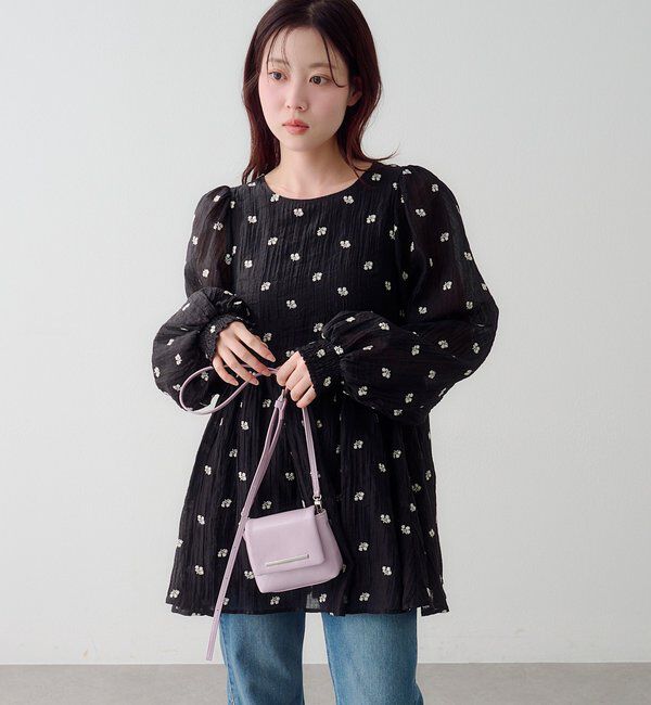  「フラワーステッチミニワンピース」|ワンピース|