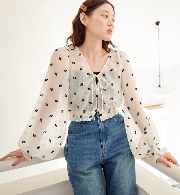  「フラワーステッチブラウス」|シャツ・ブラウス|