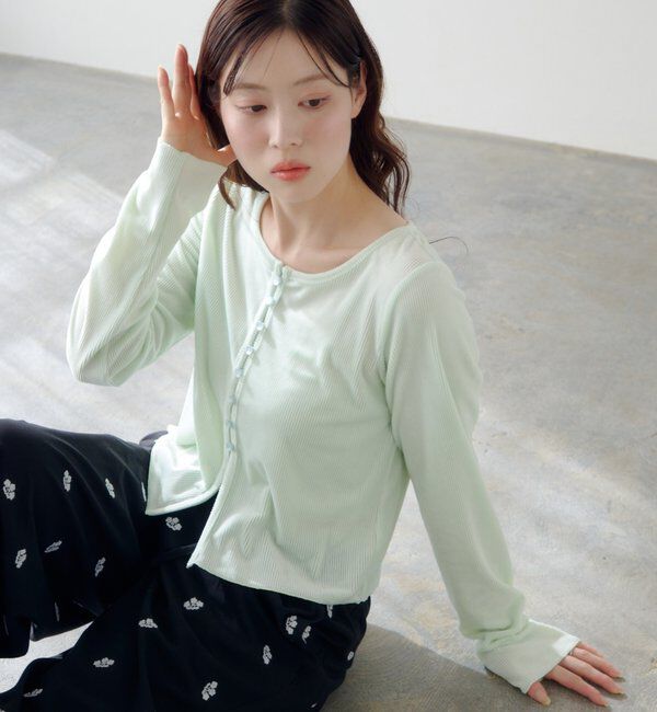  「カットベロアボタンカーディガン」|Tシャツ・カットソー|