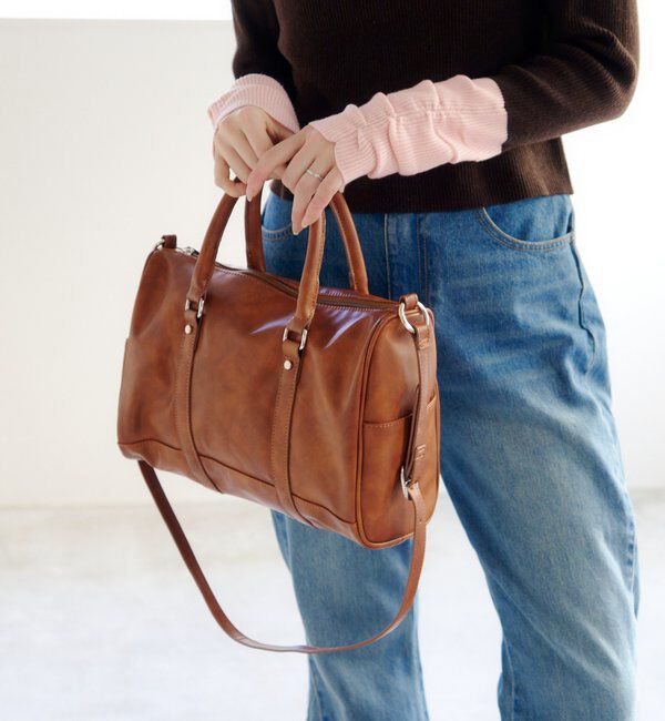  「【500mlペットボトル収納可】スタッズボストンバッグ」|ボストンバッグ|