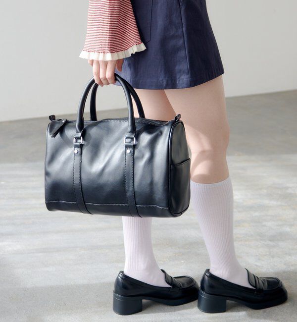  「【500mlペットボトル収納可】スタッズボストンバッグ」|ボストンバッグ|