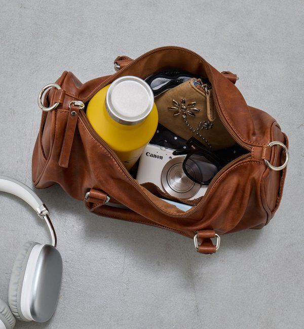  「【500mlペットボトル収納可】スタッズボストンバッグ」|ボストンバッグ|