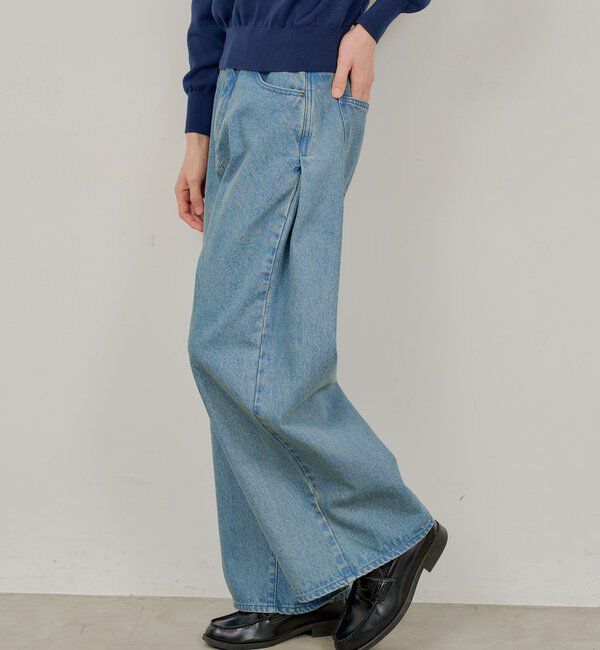  「【WHIMSIC/2サイズ展開/SETUP対応】サイドタックデニムパンツ」|デニム|