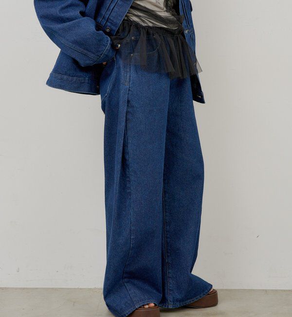  「【WHIMSIC/2サイズ展開/SETUP対応】サイドタックデニムパンツ」|デニム|