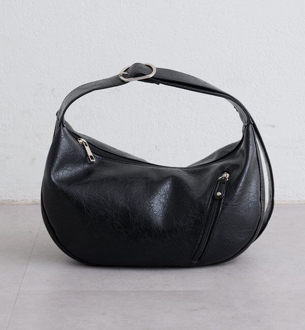  「【500mlペットボトル収納可】B フェイクレザームーンBAG」|その他|ブラック